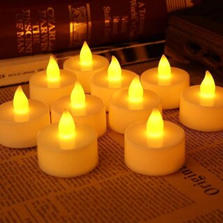 Acrylic Led TeaLight Candle Diva Perfect LED Flame Less Yellow Diva TeaLight smokeless Candles for Home Decoration, Chri