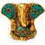Tiny Shiny Ganesha Metal Statue igurine with Colorful Stones Agarbatti Holder for Pooja room, living room for gift