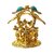Tiny Shiny Lord Ganesha Metal Statue of Under Tree with Riddhi Siddhi and Peacock for home decor, Living Room, Pooja