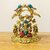 Tiny Shiny Lord Ganesha Metal Statue of Under Tree with Riddhi Siddhi and Peacock for home decor, Living Room, Pooja