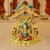 Tiny Shiny Lord Ganesha Metal Statue of Under Tree with Riddhi Siddhi and Peacock for home decor, Living Room, Pooja