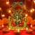 Tiny Shiny Lord Ganesha Metal Statue of Under Tree with Riddhi Siddhi and Peacock for home decor, Living Room, Pooja