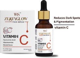 WHITEROSESHINE ZestyGlow Vitamin C Face Serum (30 ml) with Hyaluronic acid, Niacinamide for glowing Skin
