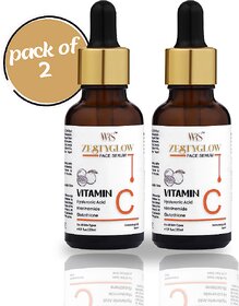 WHITEROSESHINE ZestyGlow Vitamin C Face Serum (30 ml)  with Hyaluronic acid  Niacinamide (pack of 2)