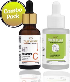 WHITEROSESHINE ZestyGlow Vitamin C (30 ml)  Sereni Clear Salicylic Acid Face Serum (30 ml) Combo for Glowing Skin
