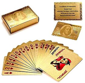 Classic Gold-Plated Poker Cards - PVC Deck for Adults, Elegant Card Game, 54 Playing Cards