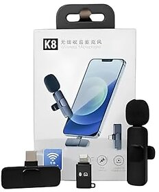 2-in-1 K8 Wireless Clip Microphone - Portable Mini Mic with Universal Type-C for All Devices