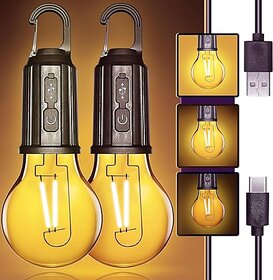 (Pack of 1) Rechargeable Camping Lights Waterproof LED Tent Lights with USB Cable 3 Modes Hanging Camping Lantern Hanging Lamp for Hiking Emergency Camping Household Car Repairing