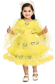 Little Mama Barbie Baby Girls Below Knee Party Dress(Red, 3/4 Sleeve)