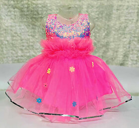 Little Mama Baby Girls Midi/Knee Length Party Dress(Light Blue, Sleeveless)