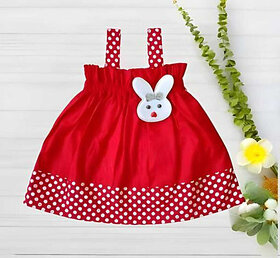 Little Mama Baby Girls Midi/Knee Length Casual Dress(Red, Sleeveless)