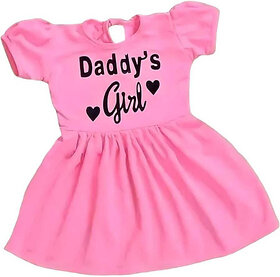 Little Mama Girls Below Knee Casual Dress(Pink, Short Sleeve)