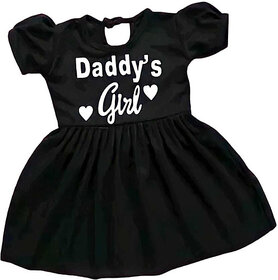 Little Mama Girls Midi/Knee Length Casual Dress(Black, Short Sleeve)