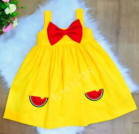Little Mama Disney Princess Baby Girls Midi/Knee Length Casual Dress(Yellow, Sleeveless)