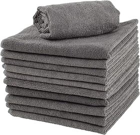 CIS Microfiber Towel 40x40 cm 350 GSM (Grey)  Super Absorbent Cleaning Cloths for Car, Home, Kitchen, Face (Pack of 4)
