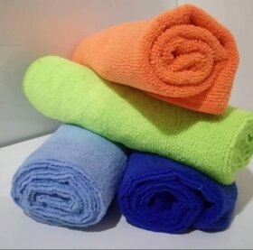 CIS Microfiber Towel 40x40 cm 350 GSM (Multicolor)  Super Absorbent Cleaning Cloths for All Purposes (Pack of 4)