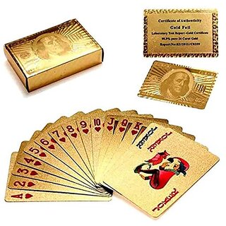 Classic Gold-Plated Poker Cards - PVC Deck for Adults, Elegant Card Game, 54 Playing Cards