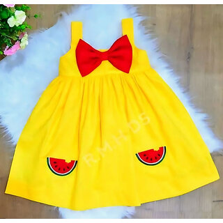 Little Mama Disney Princess Baby Girls Midi/Knee Length Casual Dress(Yellow, Sleeveless)