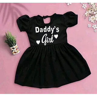 Little Mama Baby Girls Below Knee Casual Dress(Black, Cap Sleeve)