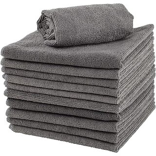 CIS Microfiber Towel 40x40 cm 380 GSM (Grey)  Super Absorbent Cleaning Cloths for Car, Home, Kitchen, Face (Pack of 4)