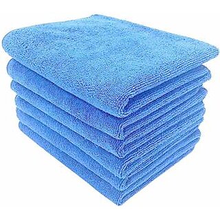 CIS Microfiber Towel 40x60 cm 350 GSM (Sky Blue)  Super Absorbent Cleaning Cloths for Car, Home, Kitchen (Pack of 4)