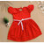 Little Mama Baby Girls Below Knee Casual Dress(Red, Cap Sleeve)
