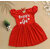 Little Mama Baby Girls Below Knee Casual Dress(Red, Cap Sleeve)
