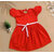 Little Mama Baby Girls Below Knee Casual Dress(Red, Cap Sleeve)