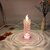 Pillar Candle, Crystal Flameless Candle for Diwali, Christmas Decorative Lights (Pink)