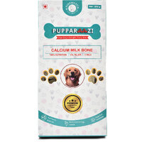 PUPPARAAZI Calcium Milk Bone Chew for Dogs 500g 3 Inch Rawhide Dental Treat Low Fat, Long-Lasting Chew