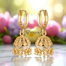 Vivastri Jhumki Alloy Gold Plated Earrings for Women & Girls [VIVA2750ERG]