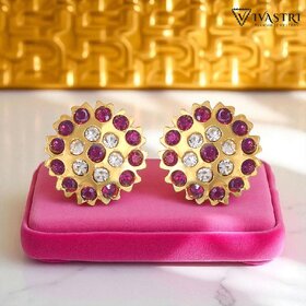 Vivastri Stud Alloy Gold Plated Earrings for Women & Girls [VIVA2768ERG]