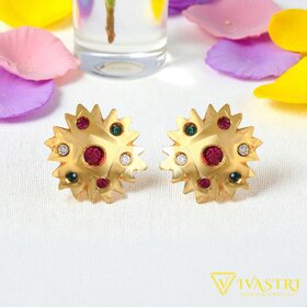 Vivastri Stud Alloy Gold Plated Earrings for Women & Girls [VIVA2770ERG]