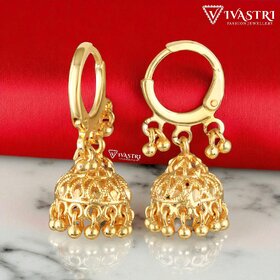 Vivastri Jhumki Alloy Gold Plated Earrings for Women & Girls [VIVA2773ERG]