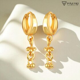Vivastri Drop Bali Alloy Gold Plated Earrings for Women & Girls [VIVA2774ERG]