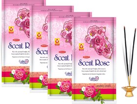 SPARSH AROMATICS Scent Rose Agarbatti  Pure Rose Delight Floral Incense Sticks for Yoga Spirituality(Pack of 4 x 110g)