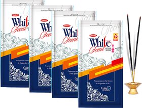 SPARSH AROMATICS White Scent Agarbatti  Long-Lasting White Scent Incense Sticks for Spiritual (Pack of 4 x 110g)