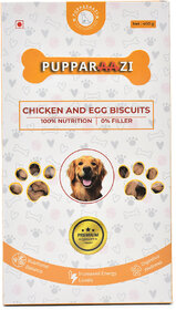 PUPPARAAZI Chicken Egg Biscuits for Dogs 450g High Protein Crunchy Dog Treats with Vitamins Calcium