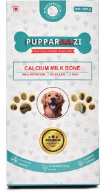 PUPPARAAZI Calcium Milk Bone Chew for Dogs 500g 3 Inch Rawhide Dental Treat Low Fat, Long-Lasting Chew