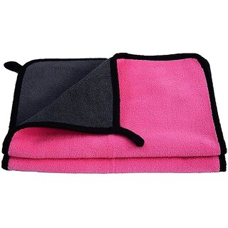 CIS Microfiber Towel 40x40 cm 600 GSM (Pink)  Super Absorbent Cleaning Cloths for Car, Home, Kitchen, Face (Pack of 4)
