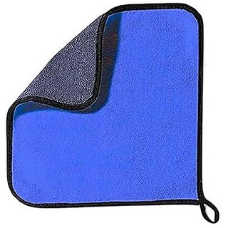CIS Microfiber Towel 40x40 cm 800 GSM (Blue)  Super Absorbent Cleaning Cloths for Car, Home, Kitchen, Face (Pack of 4)