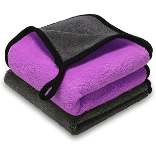 CIS Microfiber Towel 40x40 cm 800 GSM (Purple)  Super Absorbent Cleaning Cloths for Car, Home, Kitchen, Face(Pack of 4)