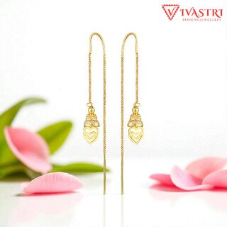 Vivastri Drop Alloy Gold Plated Earrings for Women & Girls [VIVA2779ERG]