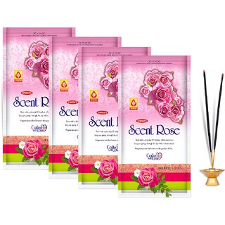 SPARSH AROMATICS Scent Rose Agarbatti  Pure Rose Delight Floral Incense Sticks for Yoga Spirituality(Pack of 4 x 110g)