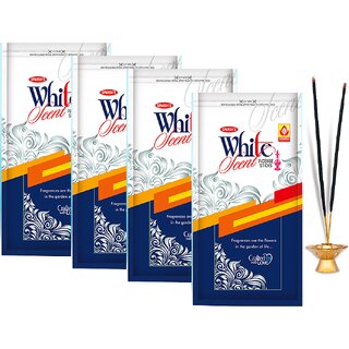 SPARSH AROMATICS White Scent Agarbatti  Long-Lasting White Scent Incense Sticks for Spiritual (Pack of 4 x 110g)