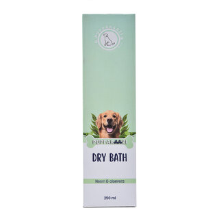 PUPPARAAZI Neem  Aloe Vera Dry Bath Spray for Dogs  250 ML  No-Rinse Waterless Pet Shampoo with Lavender