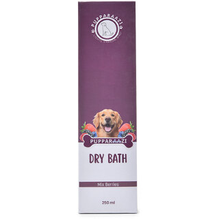 PUPPARAAZI Mix Berries Dry Bath Spray for Dogs 250 ML  Hydrating  Deodorizing Grooming Solution with Fruity Fragrance
