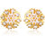 Vivastri Stud Alloy Gold Plated Earrings for Women & Girls [VIVA2772ERG-WHITE]