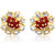Vivastri Stud Alloy Gold Plated Earrings for Women & Girls [VIVA2775ERG-RED]
