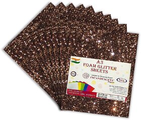 Premium Foam Glitter Sheets A3 Size  2mm Thick, 10 Sheets Multi-Color Sparkle Foam Paper